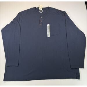 Duluth Trading Co Mens Long Sleeve Henley Shirt Navy Blue Big Tall Size 3XL NWT